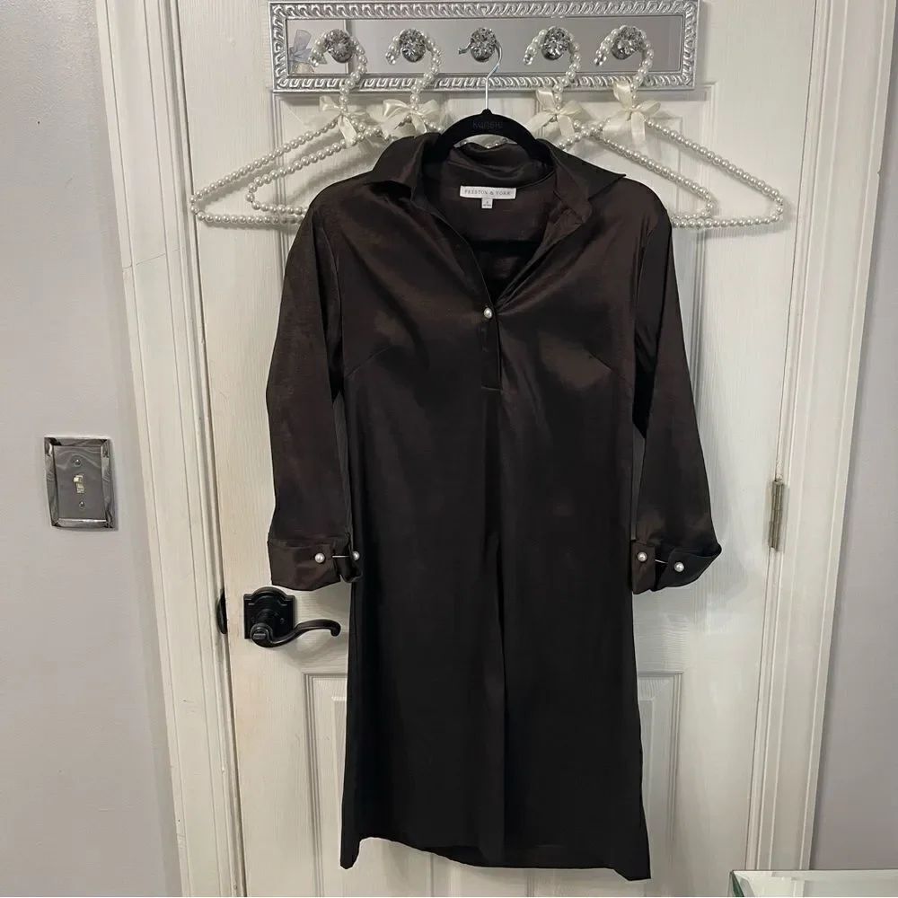 Preston & York Brown Metallic Dress